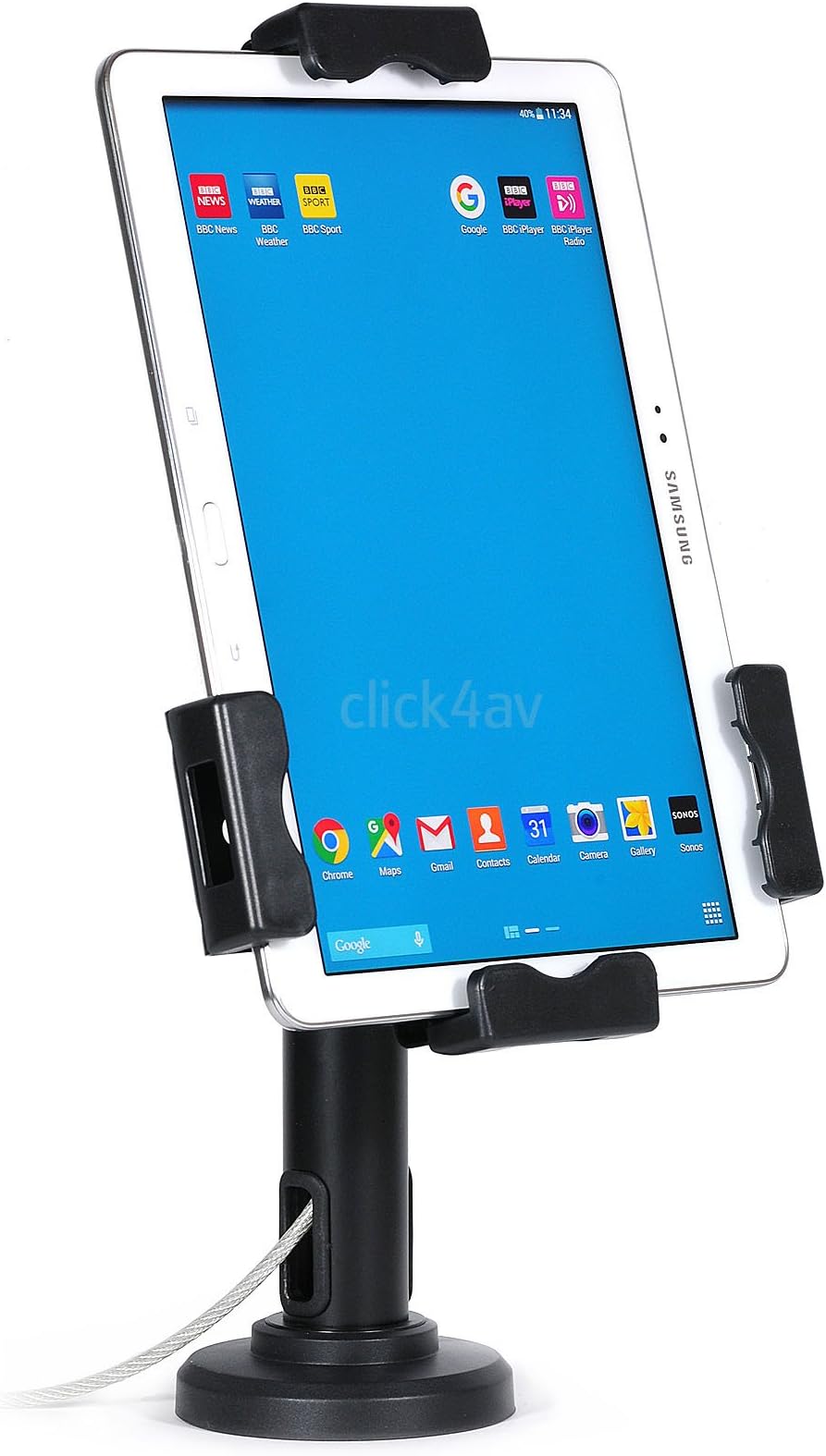click4av PAD2102 Lockable Tablet Desk Stand or Secure Wall Mount Compatible with iPad and Samsung Tablets 7.9-10.1 Inch