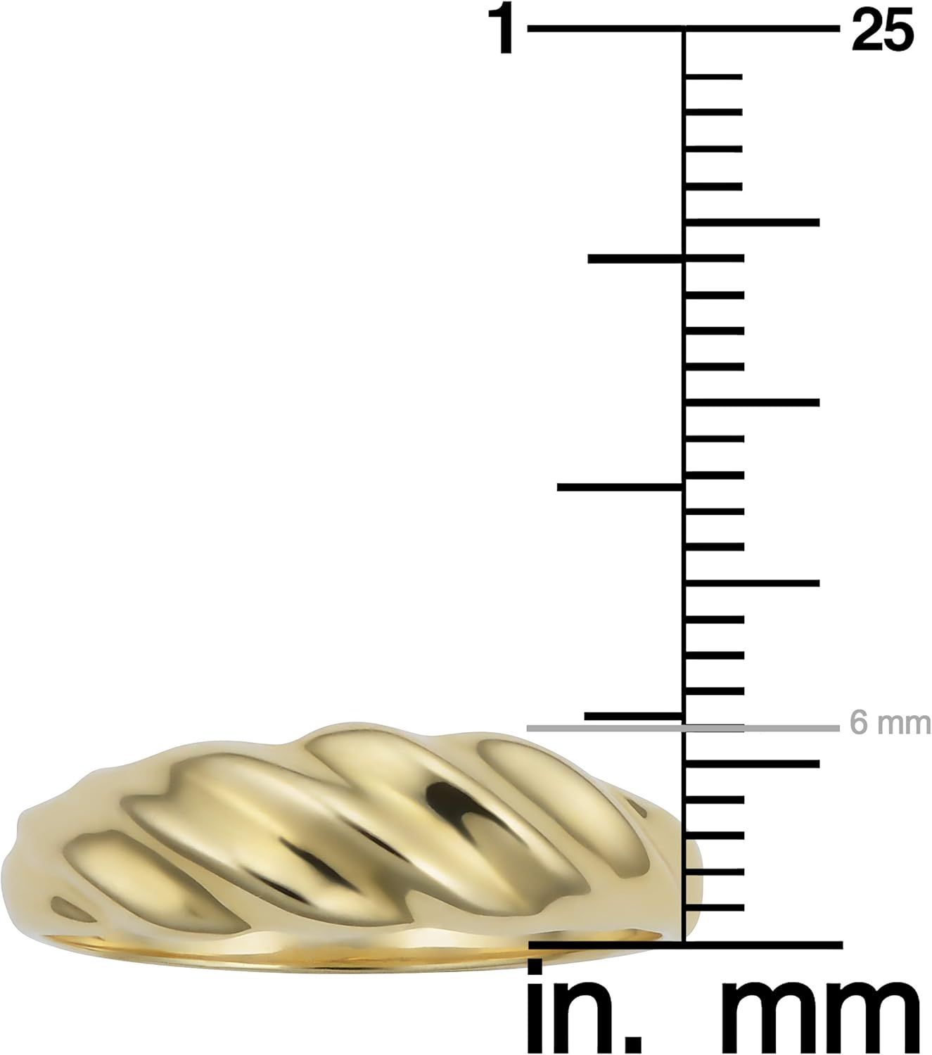 Kooljewelry 10k Yellow Gold High Polish Shrimp Ring (size 6, 7, 8, 9 or 10)