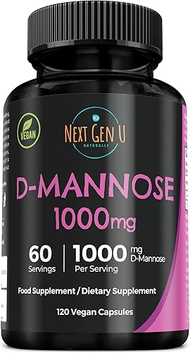 D Manosa - 1000 mg - Alimentos saludables y suplemento dietético - 120 cápsulas veganas - Puede ayudar a mantener un tracto urinario saludable y la