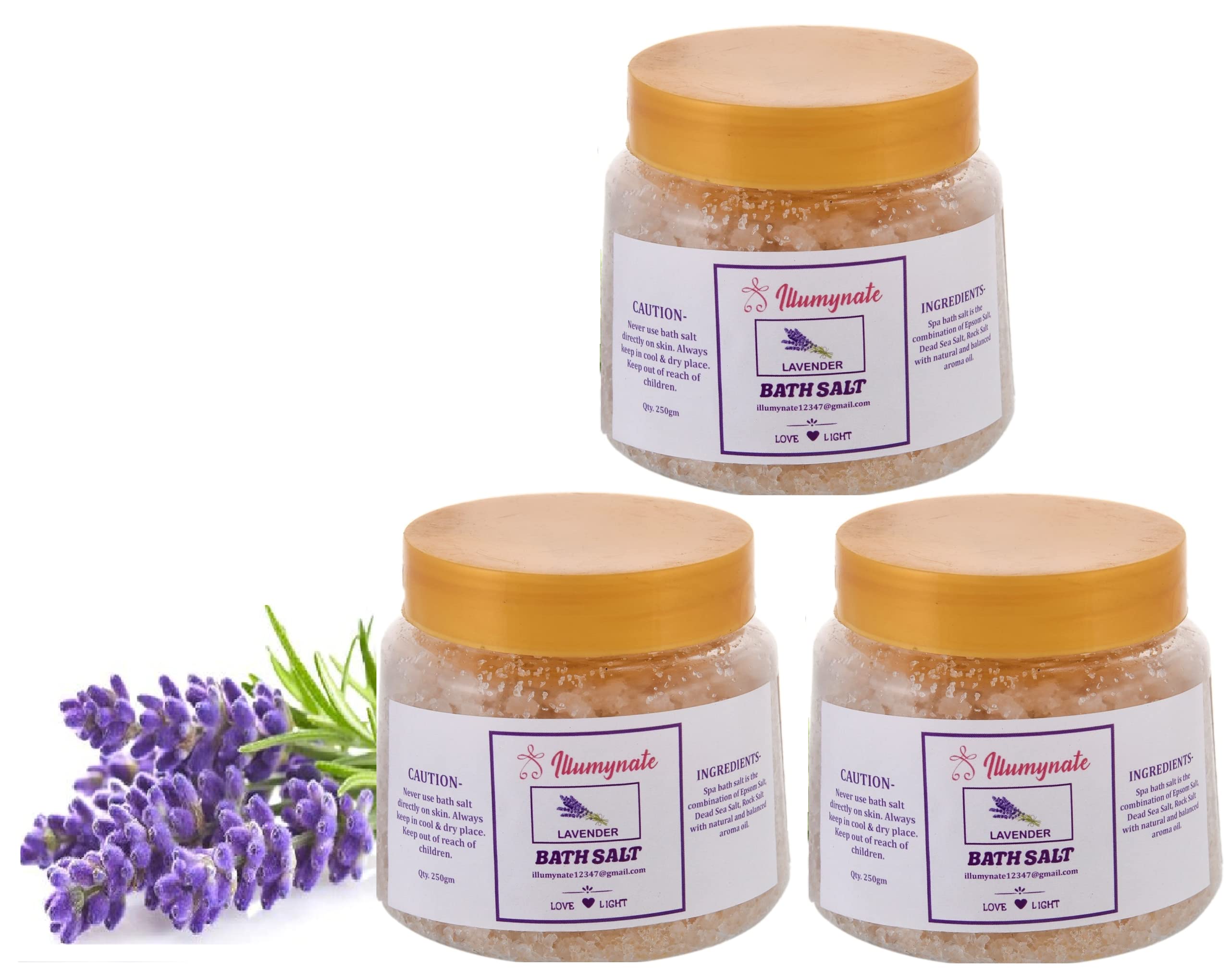 Pack 3 Lavender Bath Salt for Relaxation and Pain Relief alt-Pure & Natural Sea Salt | Foot & Body Spa, Muscle Pain ReliefEpsom Bath Salt Moisturizing Skin, Aromatherapy, Men & Women Lavender bath Salt |250gm-picture-50