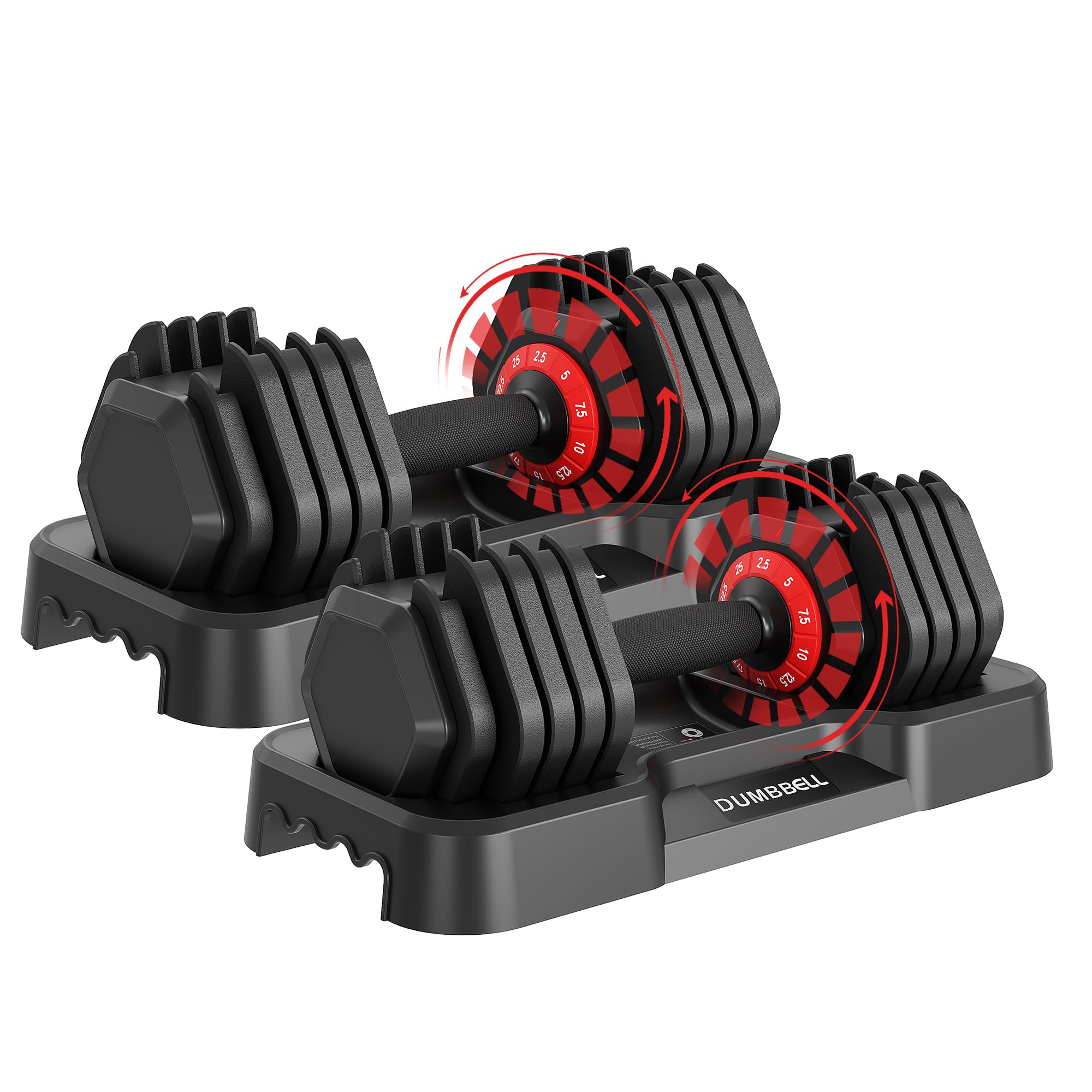 Updated Adjustable Dumbbells Set (25 LB/50 LB/56 LB/112LB), Weights Dumbbell Set with Anti-slip Grip & Storage Solution, Compact Free Weights for Home Gym, Strength Training for Men & Women