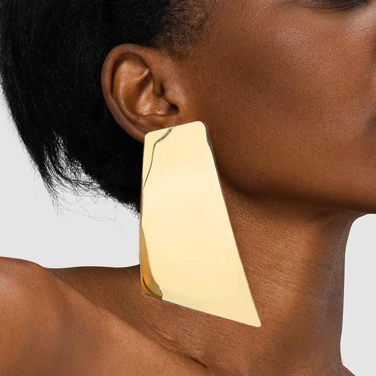 Chunky Gold Earrings for Women Big Chunky Gold Geometric Drop Dangle Statement Earrings Punk Jewelry - Image 3