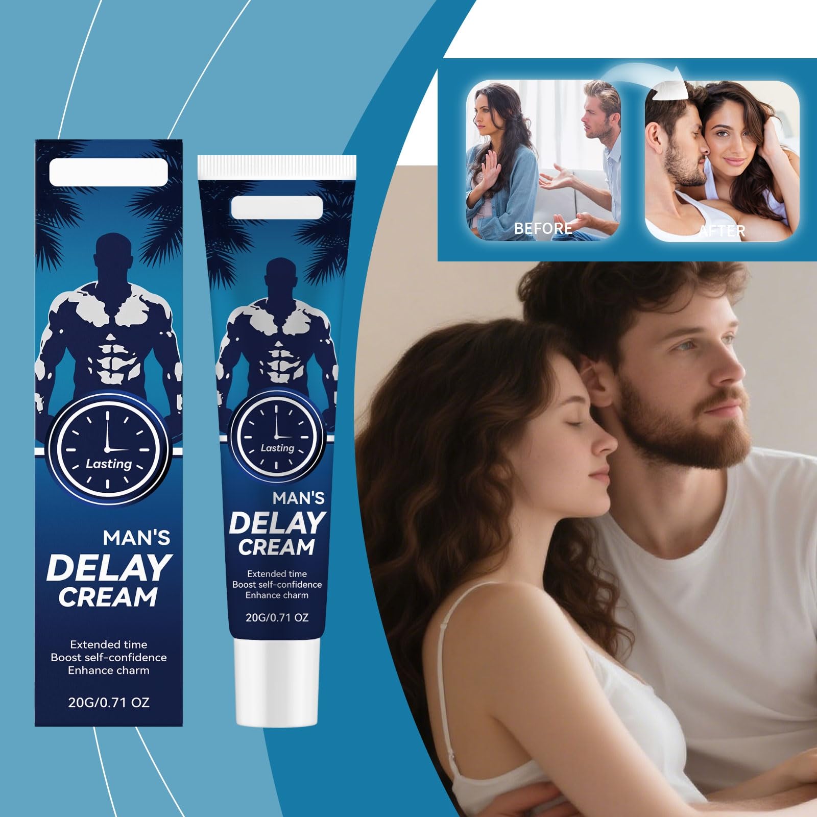Crème retardatrice pour hommes | Restez dur et durez plus longtemps,4pcs