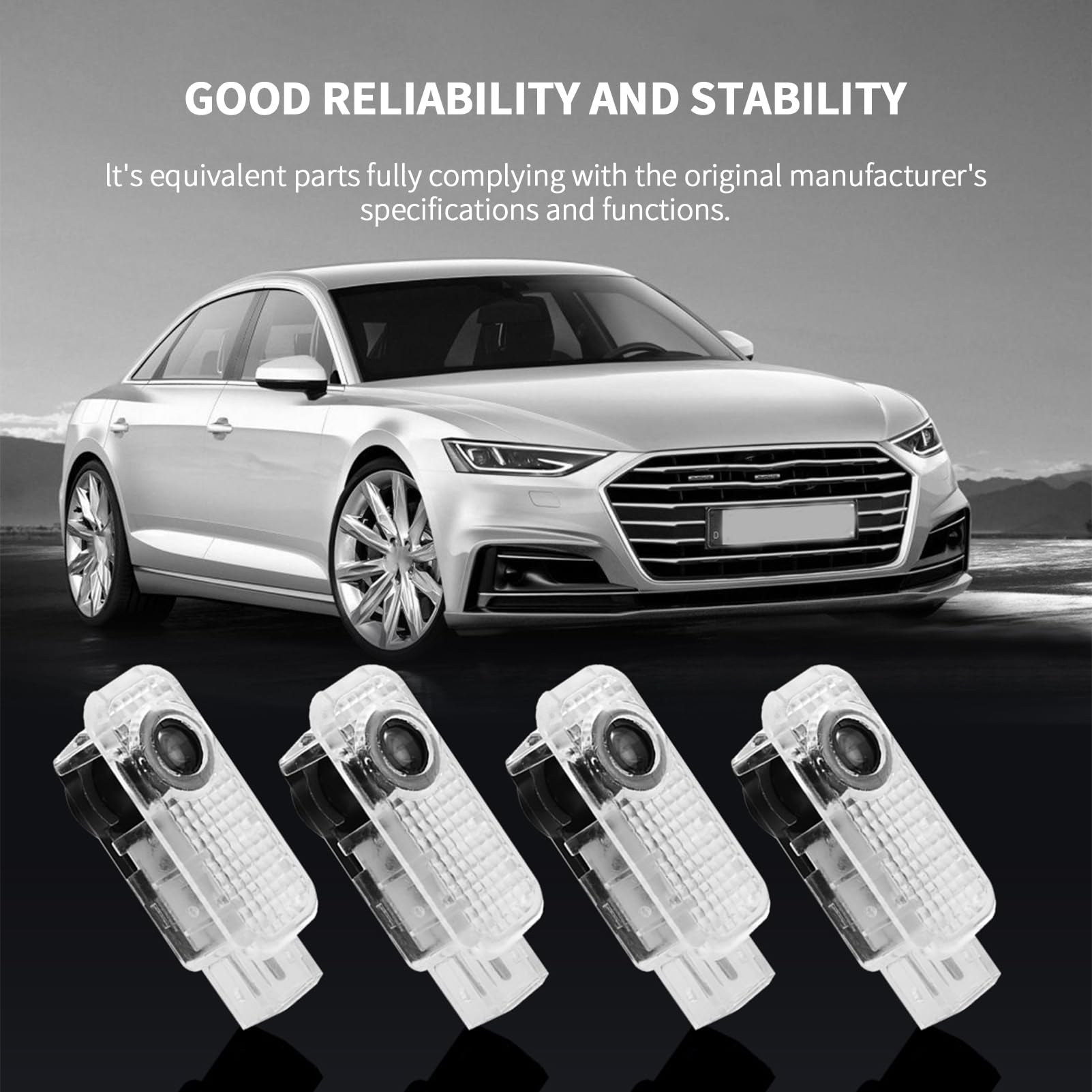 4 PCS Éclairage de Porte LED 3D Logo Lumière Auto Voiture Porte