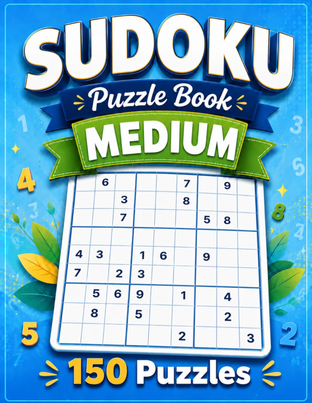 Medium Sudoku Puzzle Book: 150 Intermediate Brain Games for Adults and Seniors with Full Solutions (Six Levels of Sudoku)