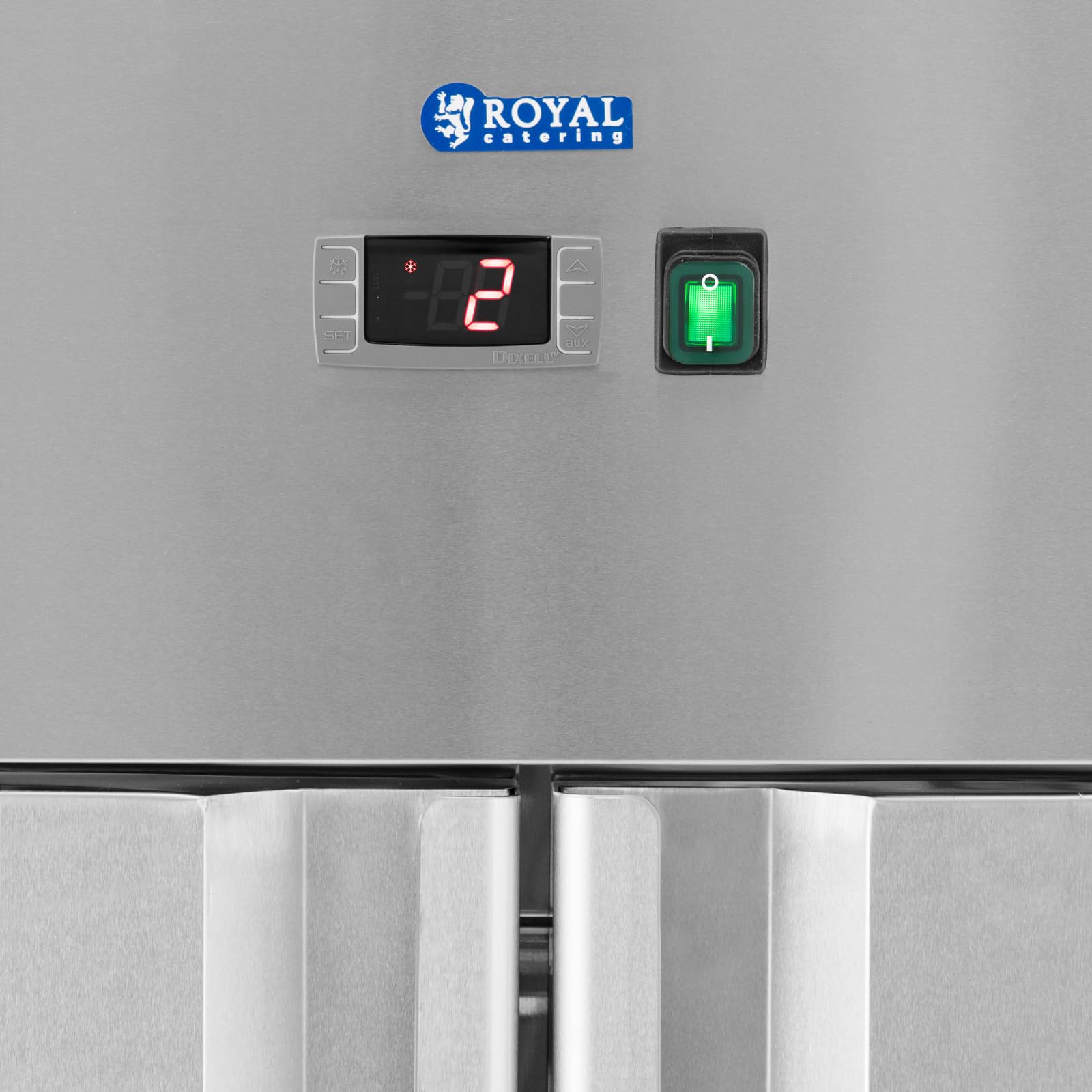 Royal Catering Frigorifero professionale 1001 l Acciaio inox 4 porte 4 ruote Serratura porta Armadio frigo Frigorifero verticale Armadio refrigerato Armadio frigo professionale
