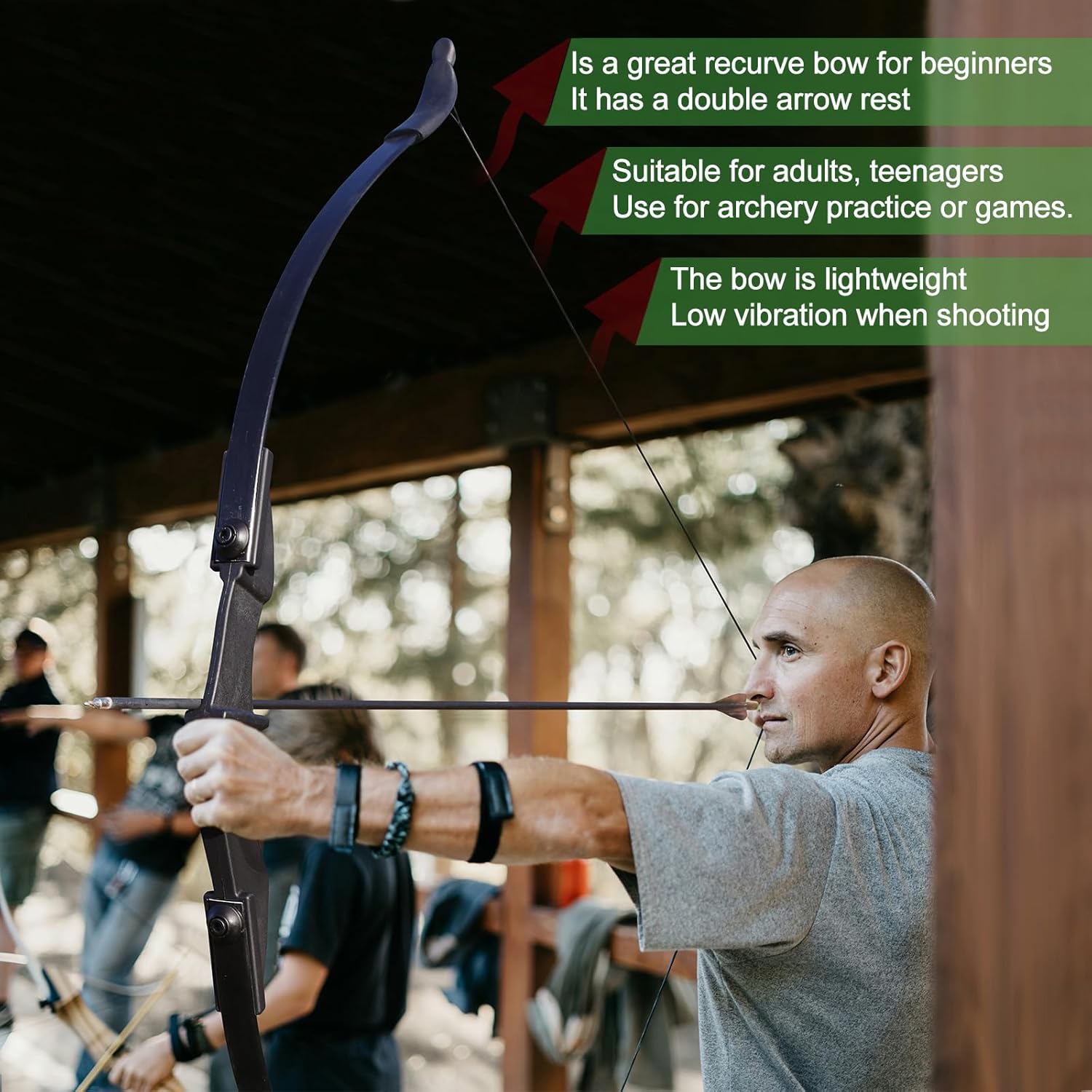Archery Bow for Adult Beginner, Left and Right Handed Recurve Bow and Arrow 20LB 30LB 40LB Takedown Bow Set Easy to Assemble