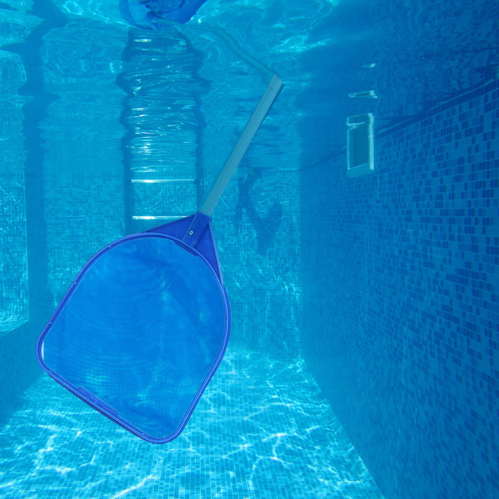 Sosoport 2 Piezas Red De Limpieza De Piscinas Cesta Flotadores De Piscina Inflables De Piscina Bañera Limpiador De Piscinas Nadar SPA Fuente De La Piscina Cosas De Piscina El Plastico Blue