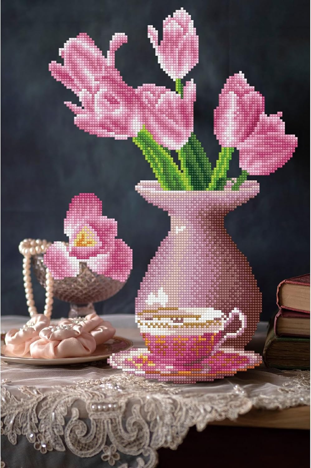 DIAMOND DOTZ Daybreak Tulips Diamond Painting Kits for Adults - Diamond Art Kits a Relaxing Creative Craft Kit with Dotz Gems 13.6x20.5