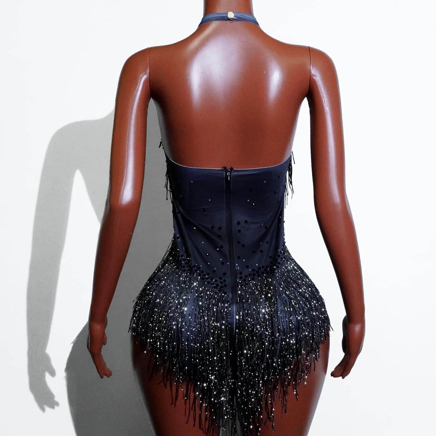 Youmeisha Tassel Rhinestone Sexy Latin Dance Bodysuit for Women Team Dance Performance Outfit Nightclub DS Stage Show Costume - Image 4