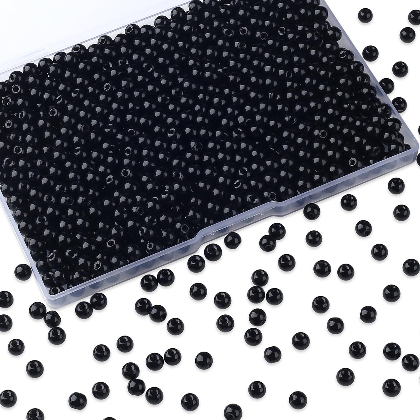 AWARDSEN 6 mm Black Beads for Bracelet Making — image 1