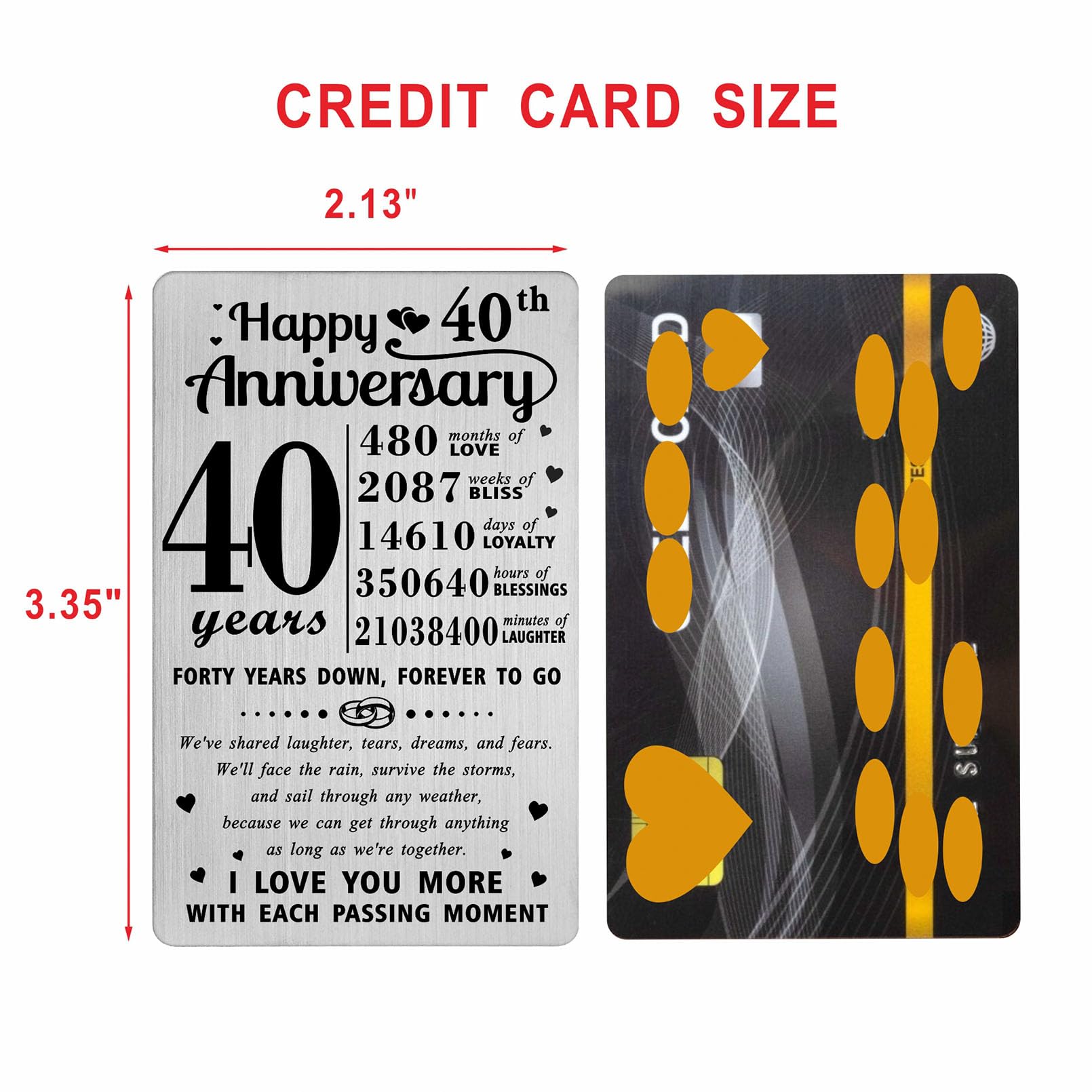 Richesele 40 Year Wedding Anniversary Card, 40th Wedding Anniversary Card - Image 2