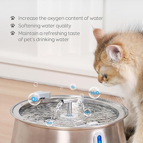 Miniatura 6 de Pawque Filtros oficiales de fuente de agua para gatos, esponjas de repuesto y prefiltro para fuente automática de agua para perros de 4.0L135 onzas