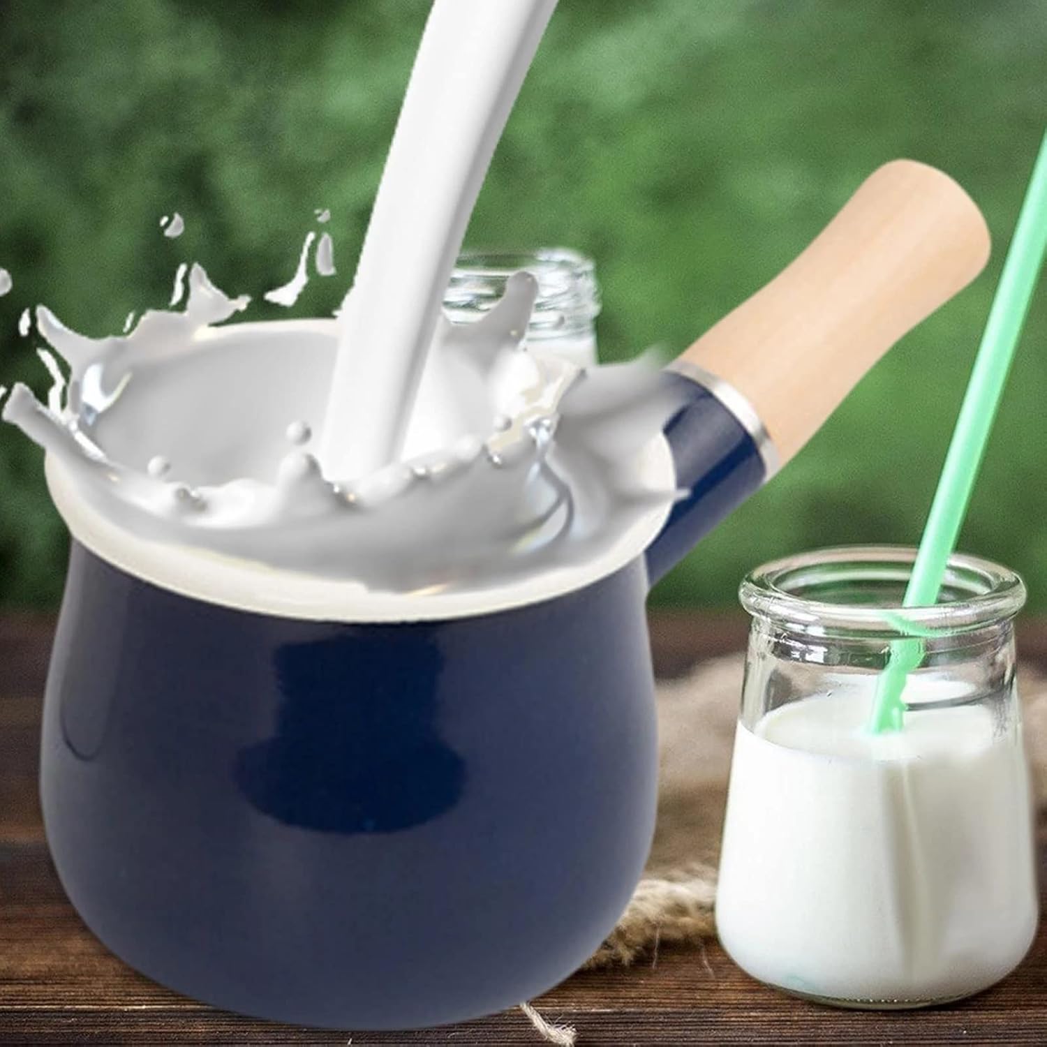 Enamel Milk Pan Saucepan Butter Warmer Cooking Small Cookware even Heating Heater milk Home Stoves image 3