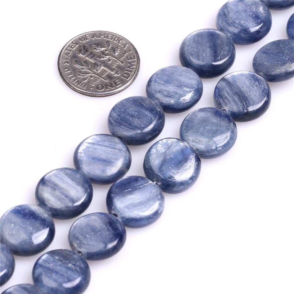 JOE FOREMAN 16mm Blue Kyanite Semi Precious Gemstone Square Loose Beads for Jewelry Making DIY Handmade Craft Supplies 15"