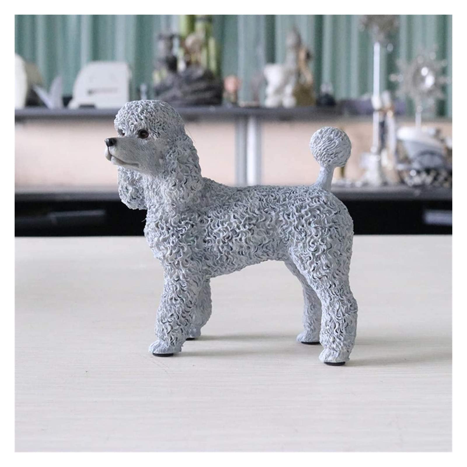 YNIYUJKL Sculpture Desktop Ornament Ideal For Gift Statues For Yard And Garden Figurine For Holiday Living Room Bedroom Home Decoration Statue Sculptures Poodle Dog Model Simulation An