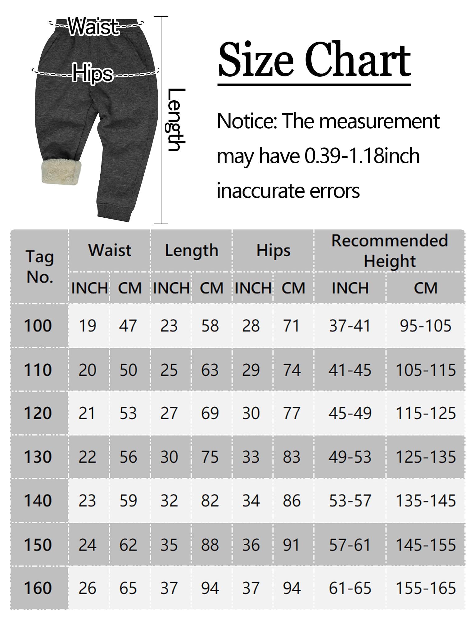Pantalon Hiver Enfant Polaire Jogging Couleur Unie Garçon Fille Chaud 2-13 Ans