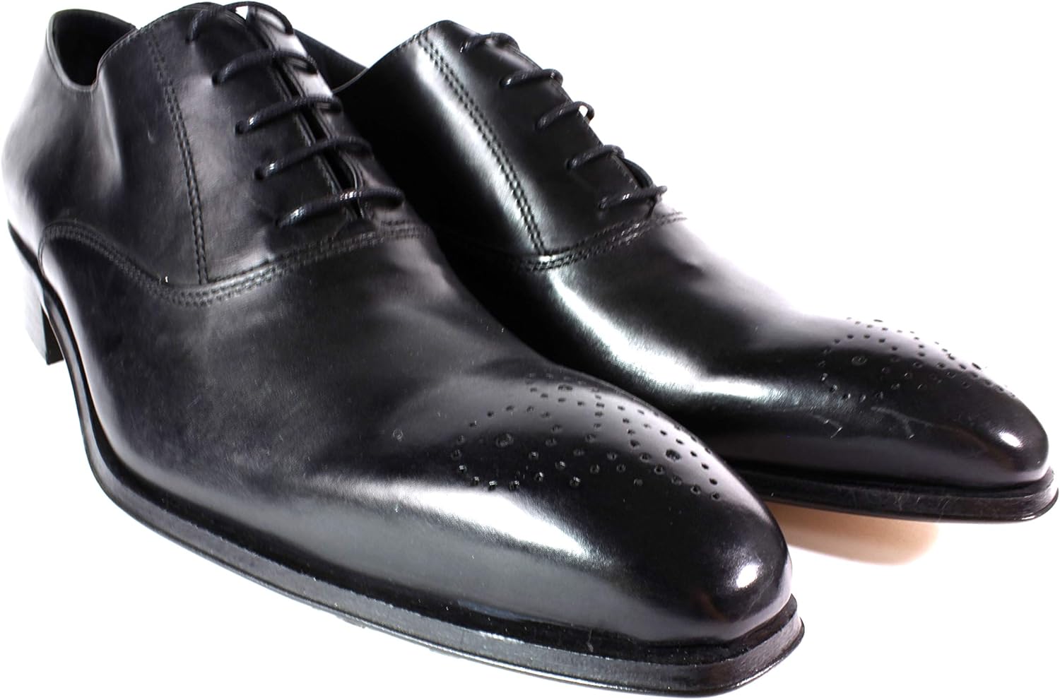 Ivan Troy Oliver Men’s Dress Shoes/Italian Men’s Shoes/Men’s Leather Dress Shoes/Italian Oxford Shoes/ (Black, Numeric_13)