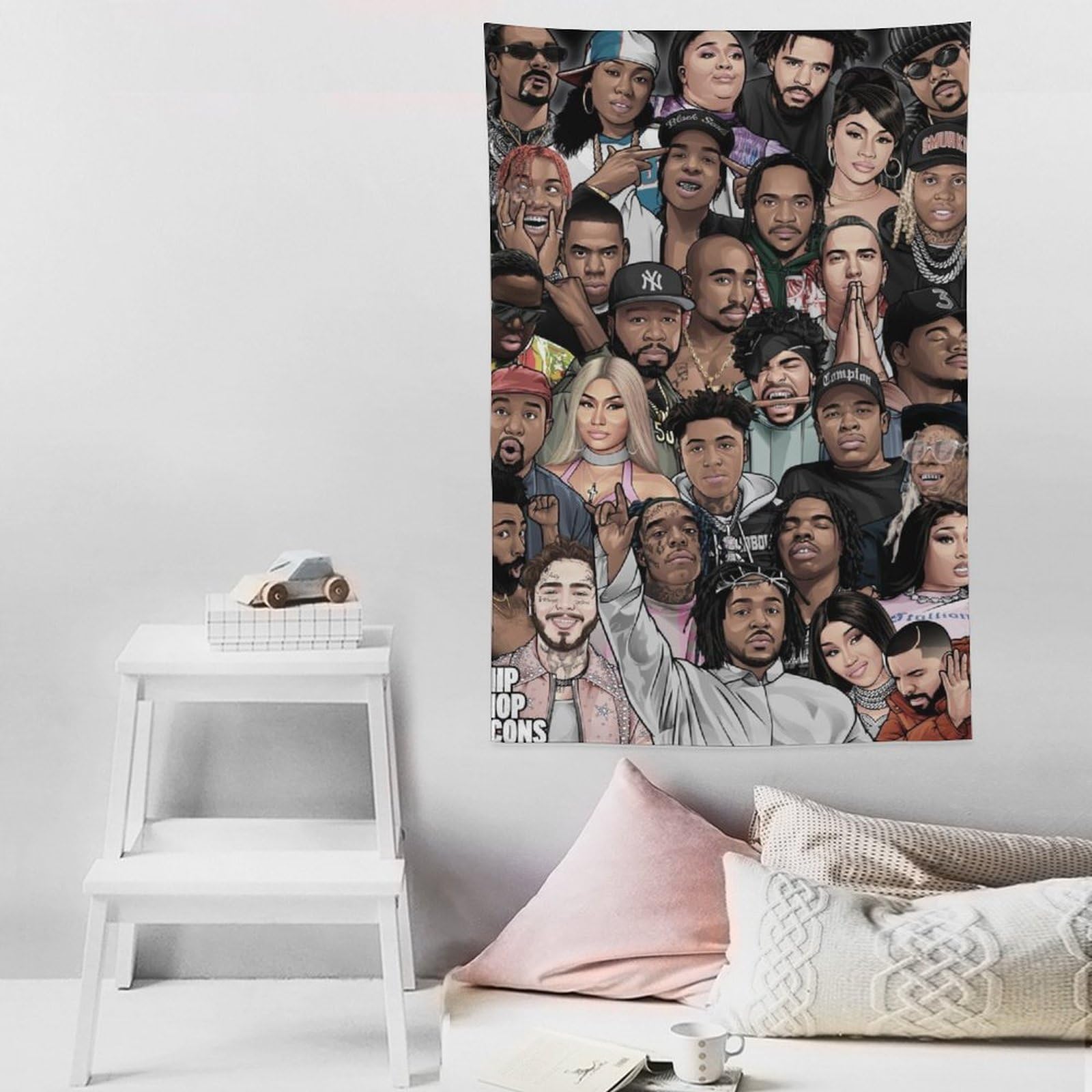 Poster da parete con cantante rap hip hop e stelle (32), decorazione artistica da parete, per soggiorno, camera da letto, 152,4 x 228,6 cm