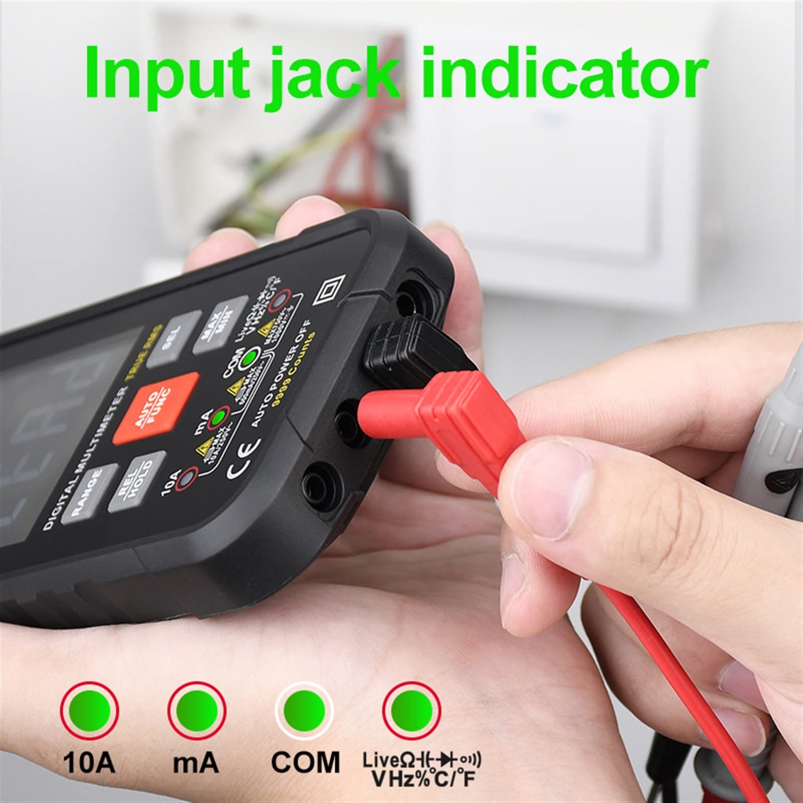 Multimètre numérique Intelligent Rechargeable Multimètre numérique Compteur de Courant Alternatif volmètre résistance testeur de fréquence de capacité Vraie Mesure de température RMS