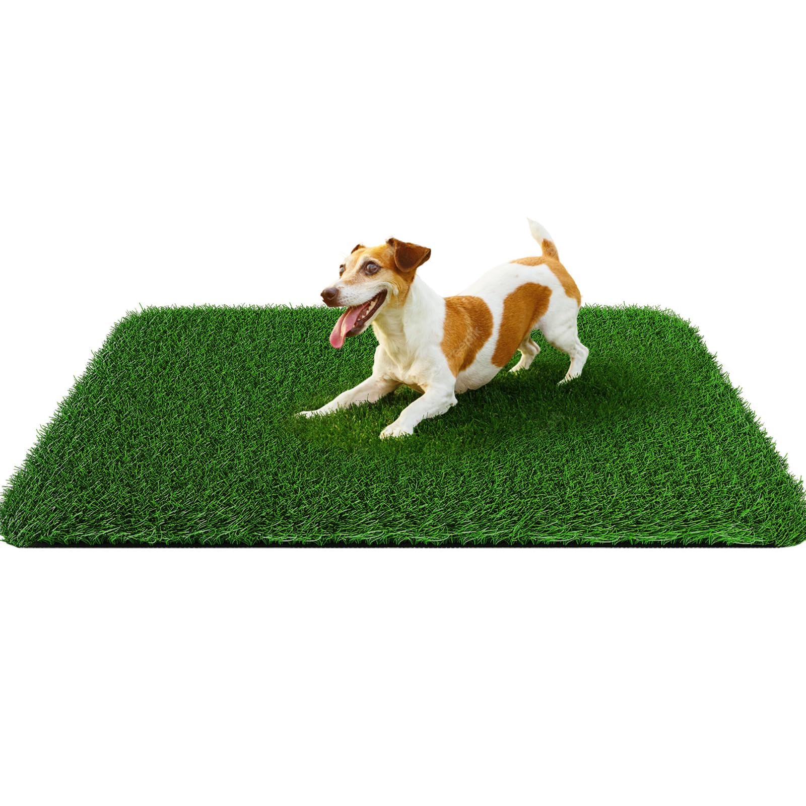 Dog Grass Pee Pad, 1 pack Replacement Artificial Grass Patch for Potty Tray, Reusable Puppy Training Turf Mat, High Drainage - (35.5 x 46 cm)