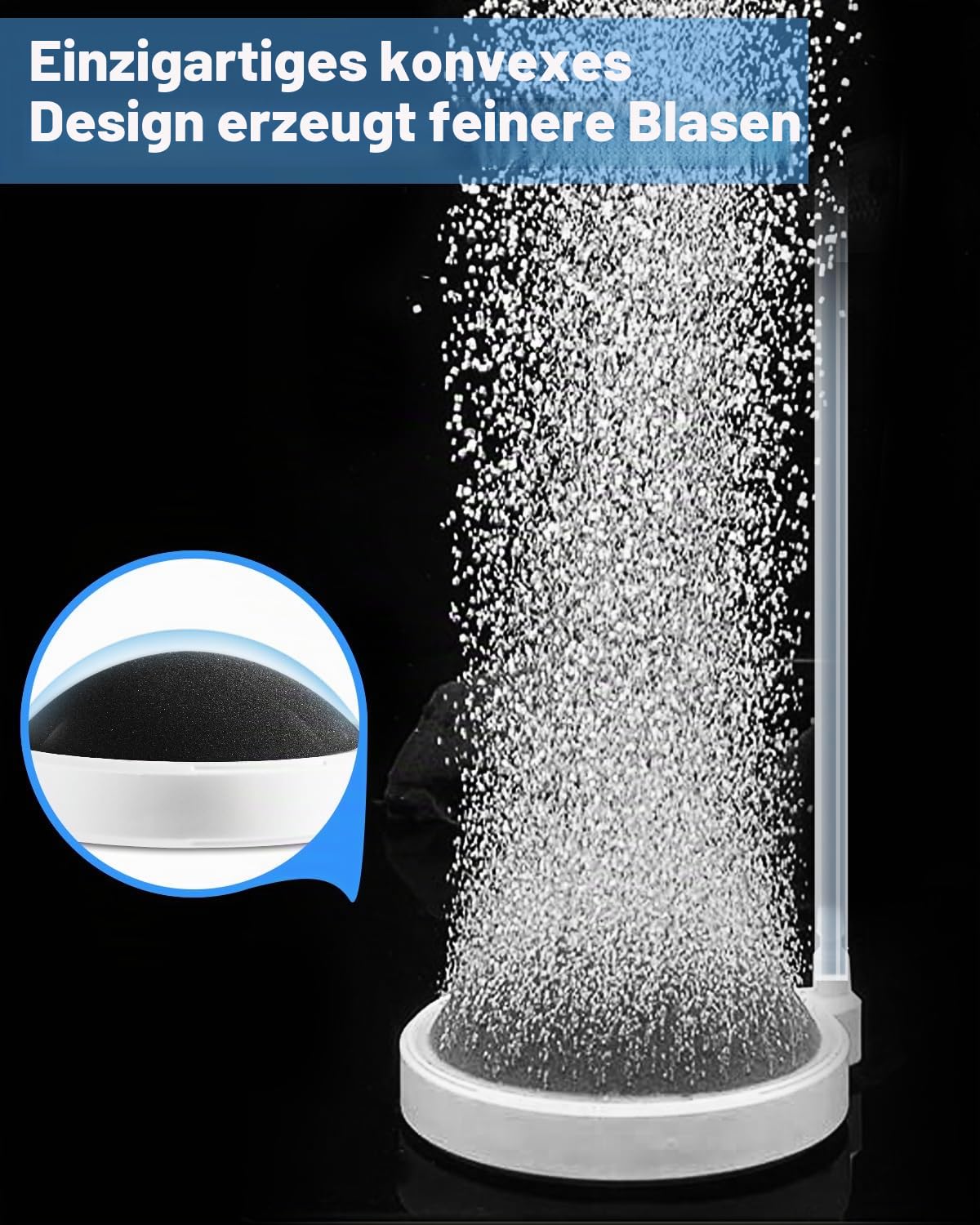 Aquarium Luftstein, sprudelstein für Aquarium, Nano-Luftblasen-Steinbelüfter, Zubehör für Aquarien (10 cm, für 80–150 cm Aquarien)