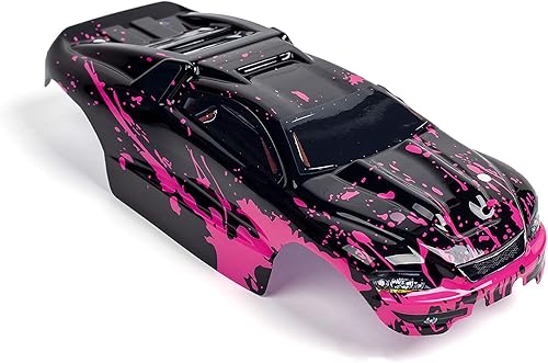 Miniatura 4 de Cuerpo personalizado, color rosa intenso sobre negro, compatible con e-Revo Mini escala 116 RC coche o camión (camión no incluido) ERMN-HP-01