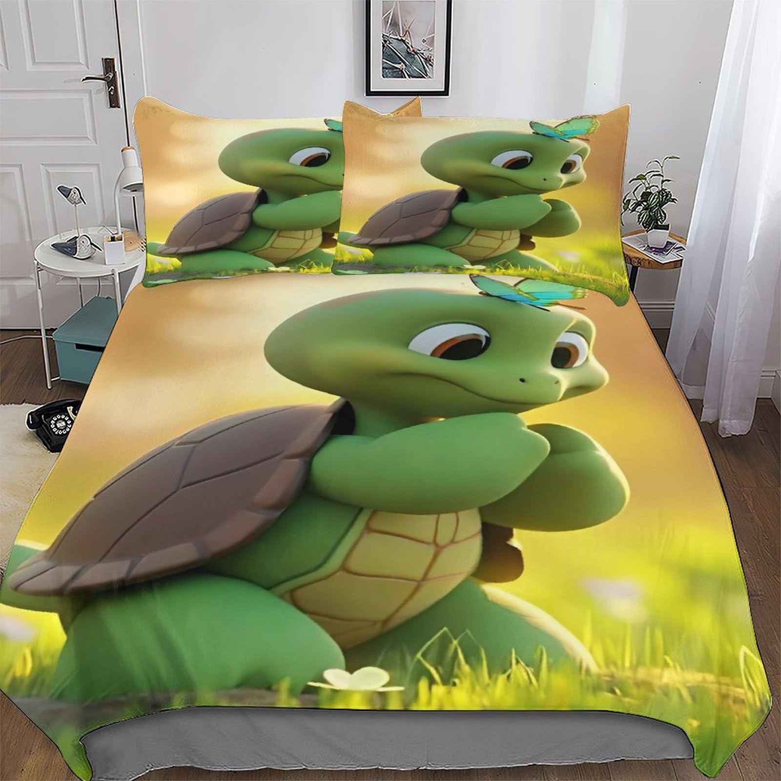 Housse de couette tortue anti-acarien finis les réveils difficiles