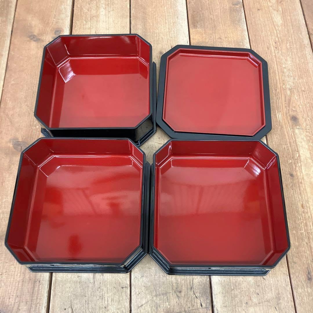 重箱 四段おかもちセット川連漆器 16.6cm16.6cm おせち 四段重箱 と