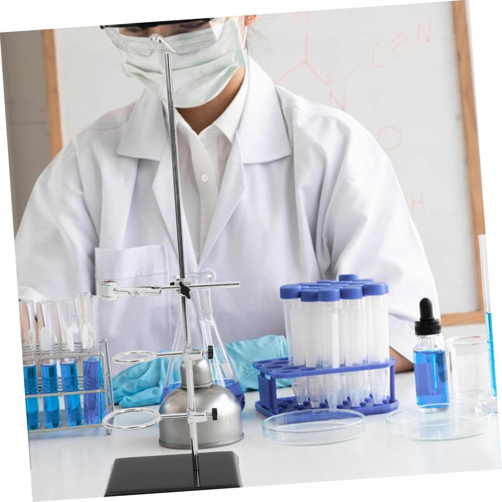 Laborstativ aus Tischstativ mit Klemmen und Trichterhalter Laborhilfsmittel für Experimente Reagenzglas-klemmenständer und Ringstativ