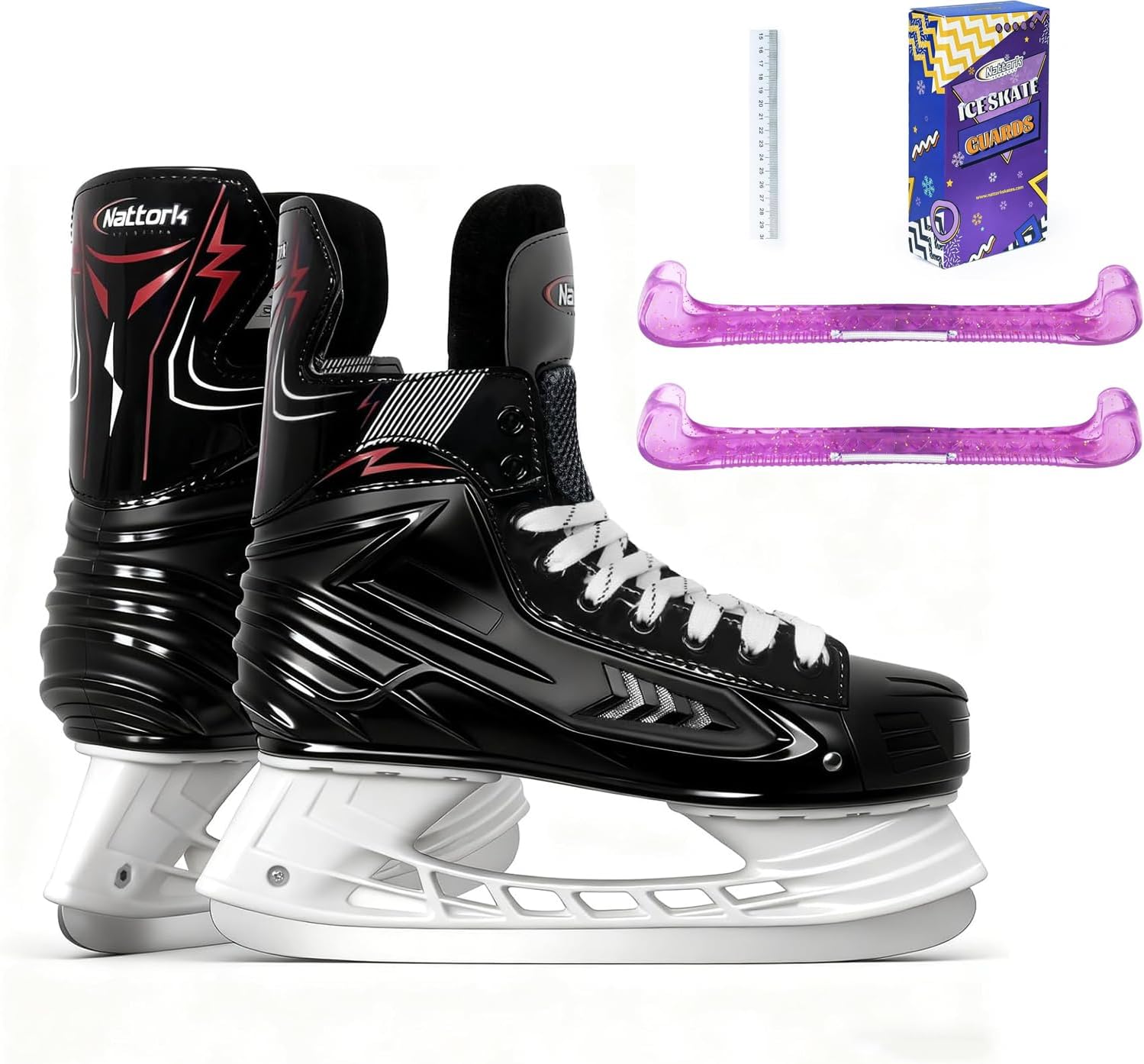 Nattork Ice Hockey Skates and Ice Skate Blade Guards