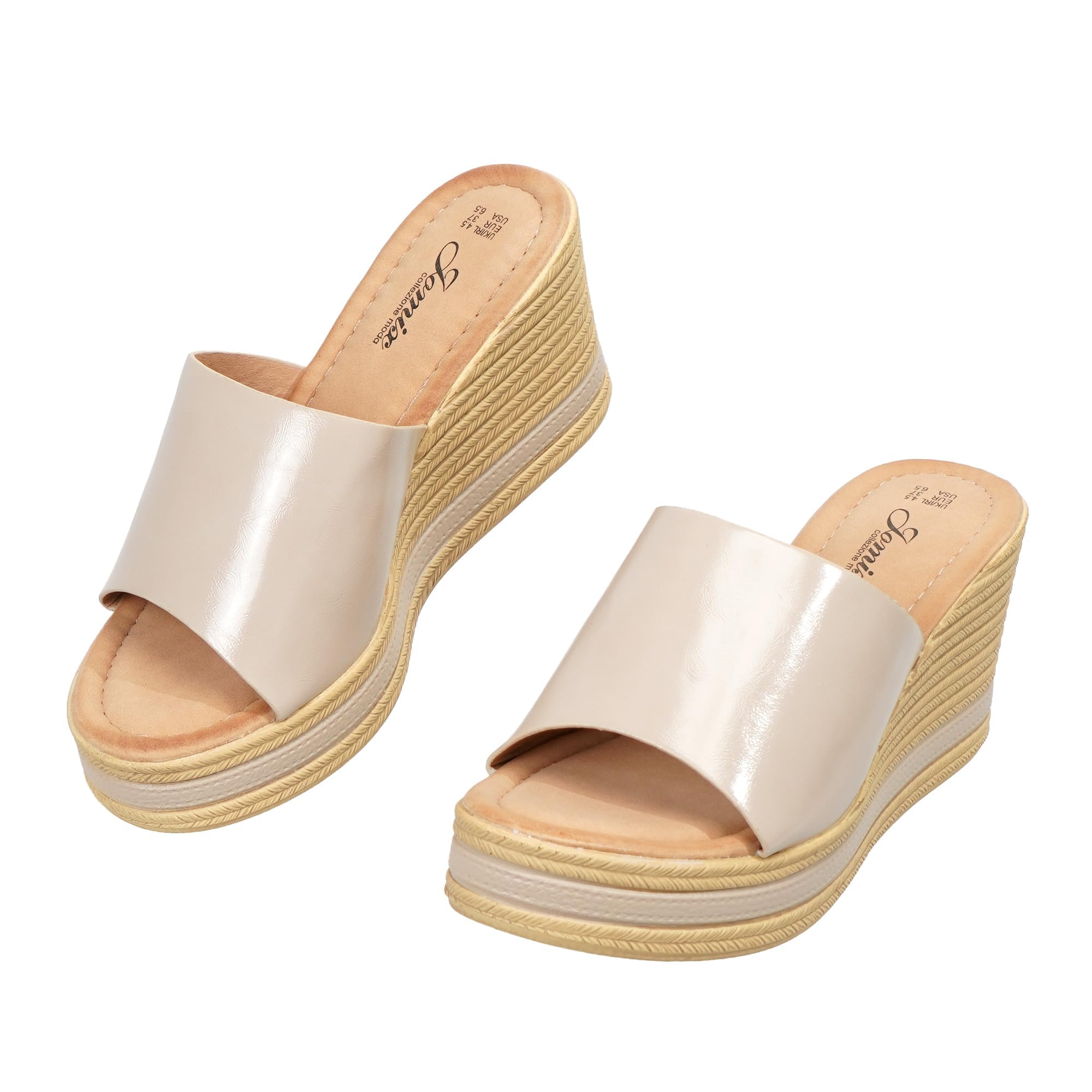 JOMIX Sandali Donna Estivi Eleganti con Zeppa e Plateau Comode Scarpe Aperte Leggere e Traspiranti Calzature alla Moda per Tutti i Giorni
