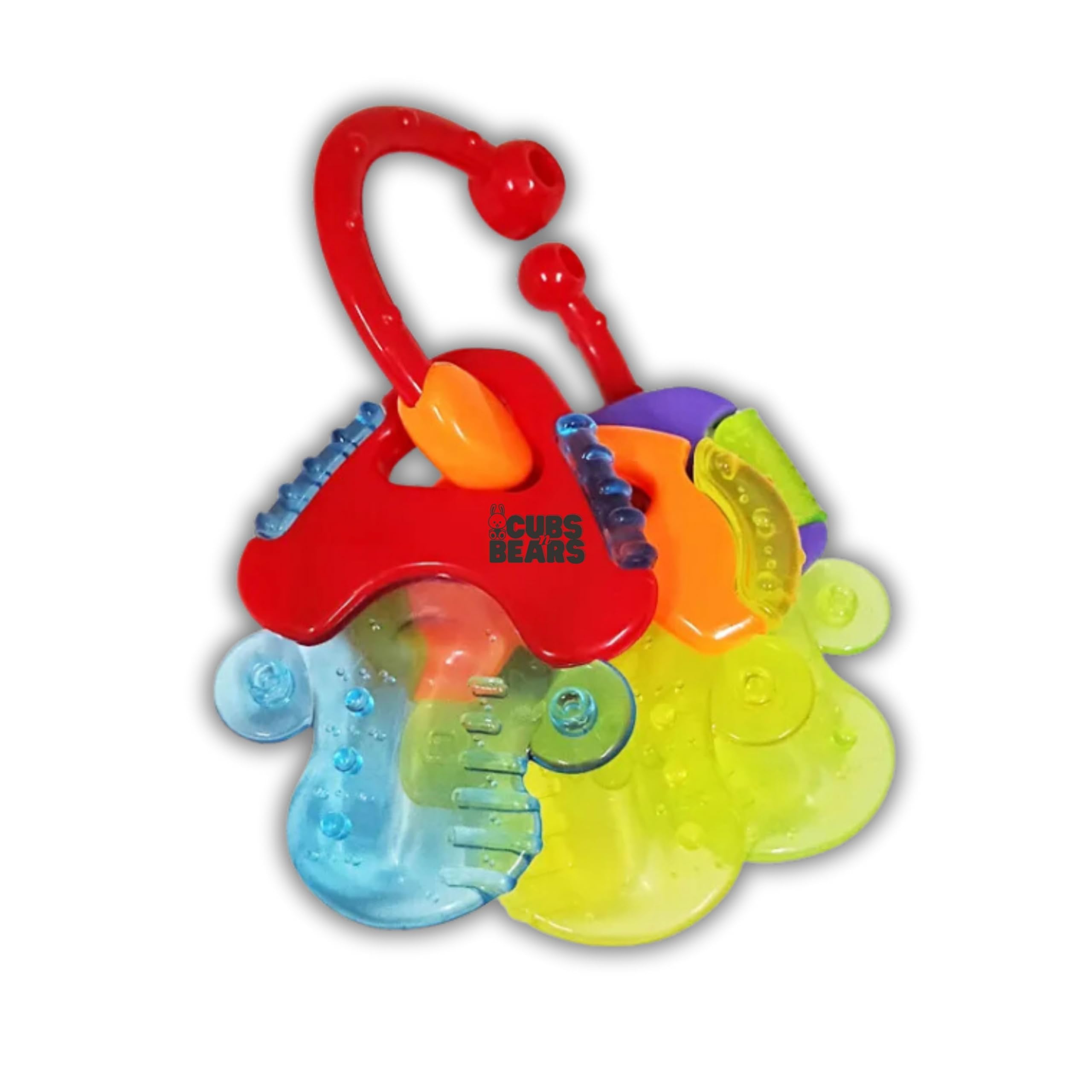 Baby Multiple-Textured Teething Chew Keys Toy - (Baby Teether Keys) for Babies | Easy Grip Design | Toddlers Sensory Learn and Grow Keys | Three Keys in One Ring (Color May Vary)-image-33