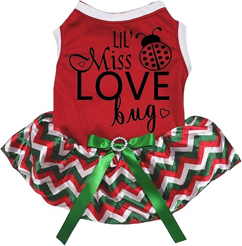 Miniatura 3 de Petitebella Lil' Miss Love Bug - Vestido para perro (rojonegro, talla XXXL)