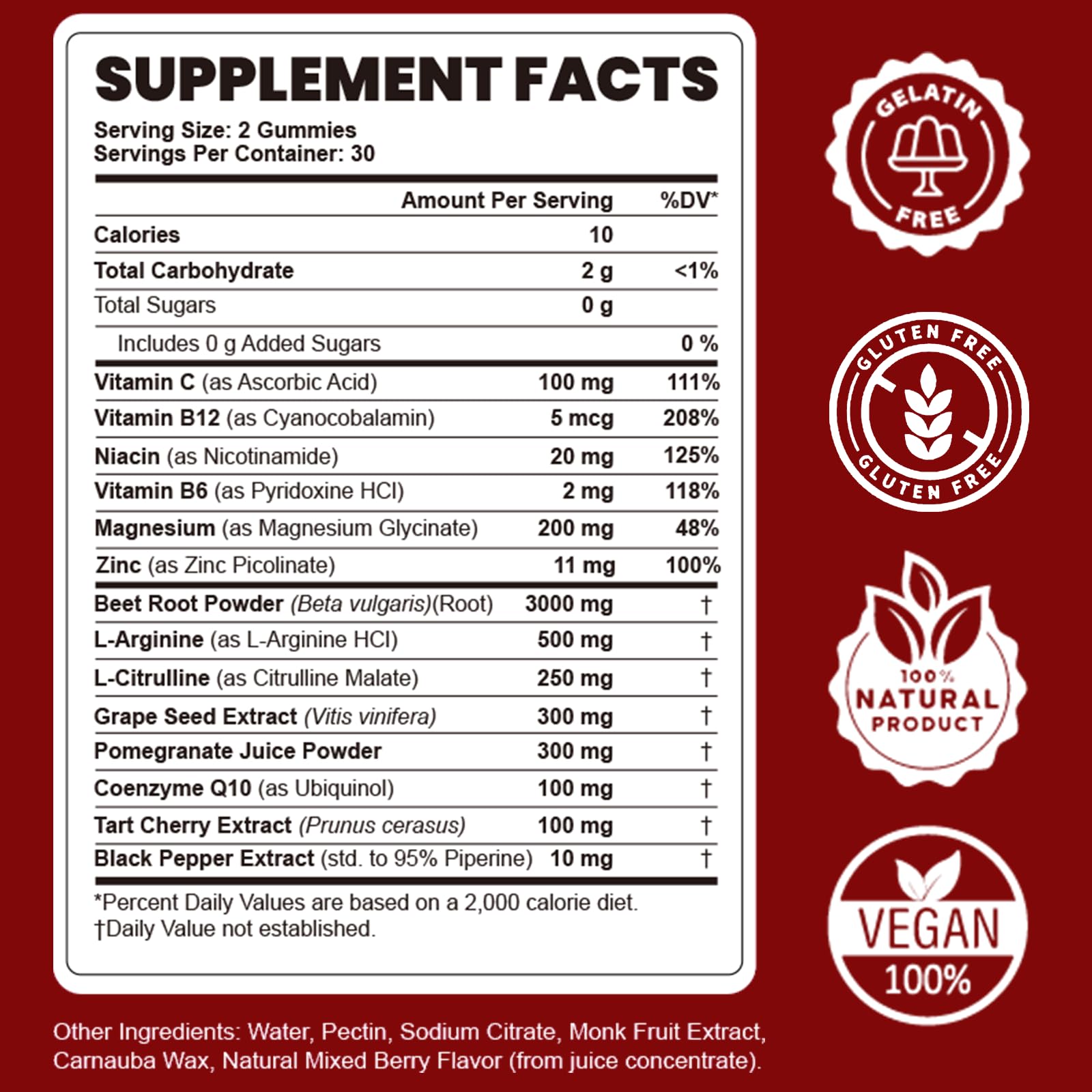 Beet Root Gummies Nitric Oxide Supplement with L-Citrulline & L-Arginine — Amazon image 9