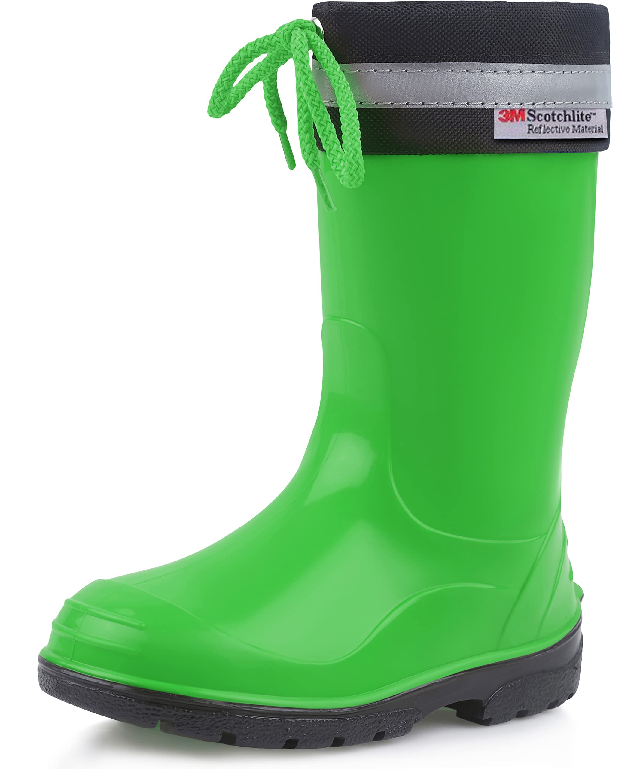 Ladeheid Kinder Gummistiefel mit Stulpe Regenstiefel für Jungen und Mädchen LA-972 (Grün/Schwarz, 27 EU)