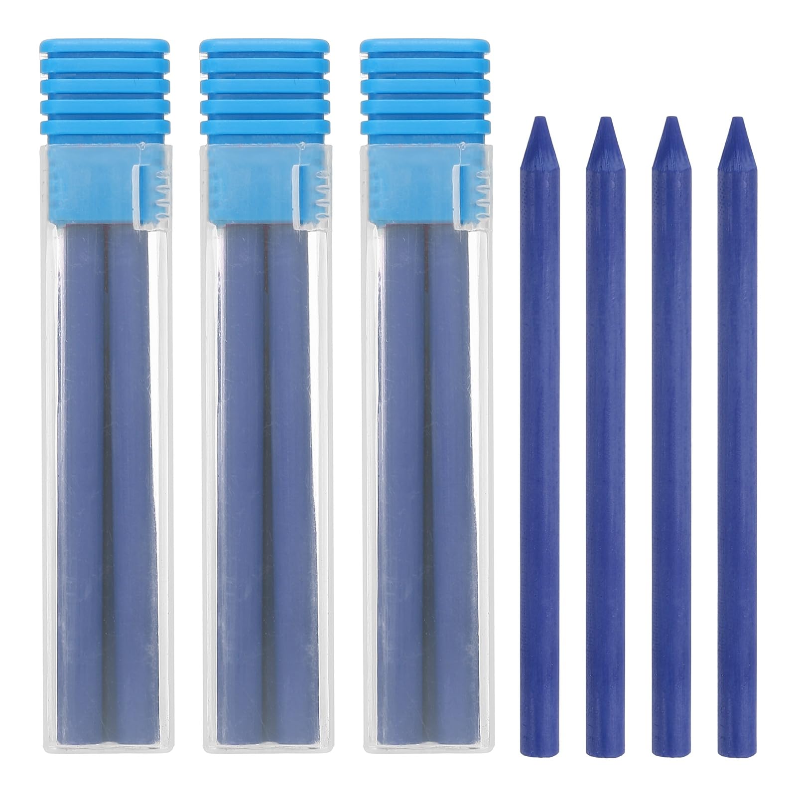PATIKIL 16Pcs 5.6mm 2B Carpenter Pencil Lead Refills, Solid Dry Pencil Refills Break Resistant Lead Refill for Mechanical Carpenter Construction Pencils Art Drafting, Blue