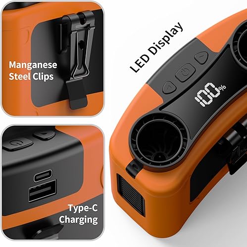 Miniatura 5 de Socool - Ventilador de cintura portátil de 20000 mAh con clip en el cinturón portátil, ventilador personal recargable, 40 horas de refrigeración