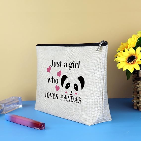 Funny Panda Gifts Makeup Bag Panda Lover Gift for Girls Women Animal Themed Cosmetic Bag Christmas Graduation Birthday Gift for Animal Lovers Friends Daughter Sister Travel Cosmetic Pouch