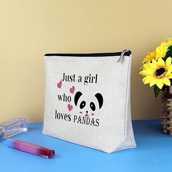 Funny Panda Gifts Makeup Bag Panda Lover Gift for Girls Women Animal Themed Cosmetic Bag Christmas Graduation Birthday Gift for Animal Lovers Friends Daughter Sister Travel Cosmetic Pouch