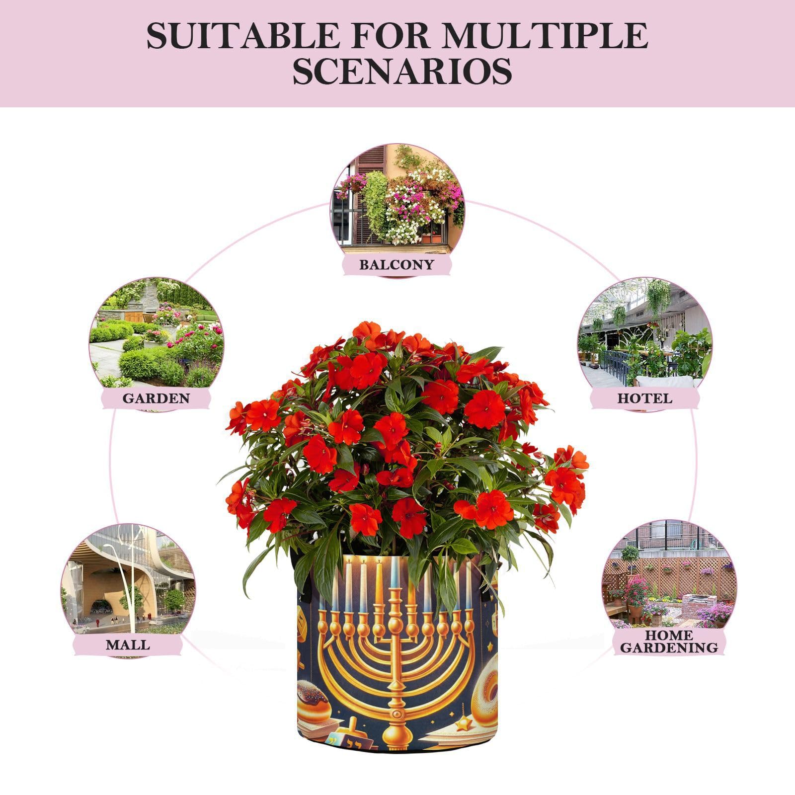 Amazon.com : Augenstern Planters Pot with Handles Happy-Hanukkah