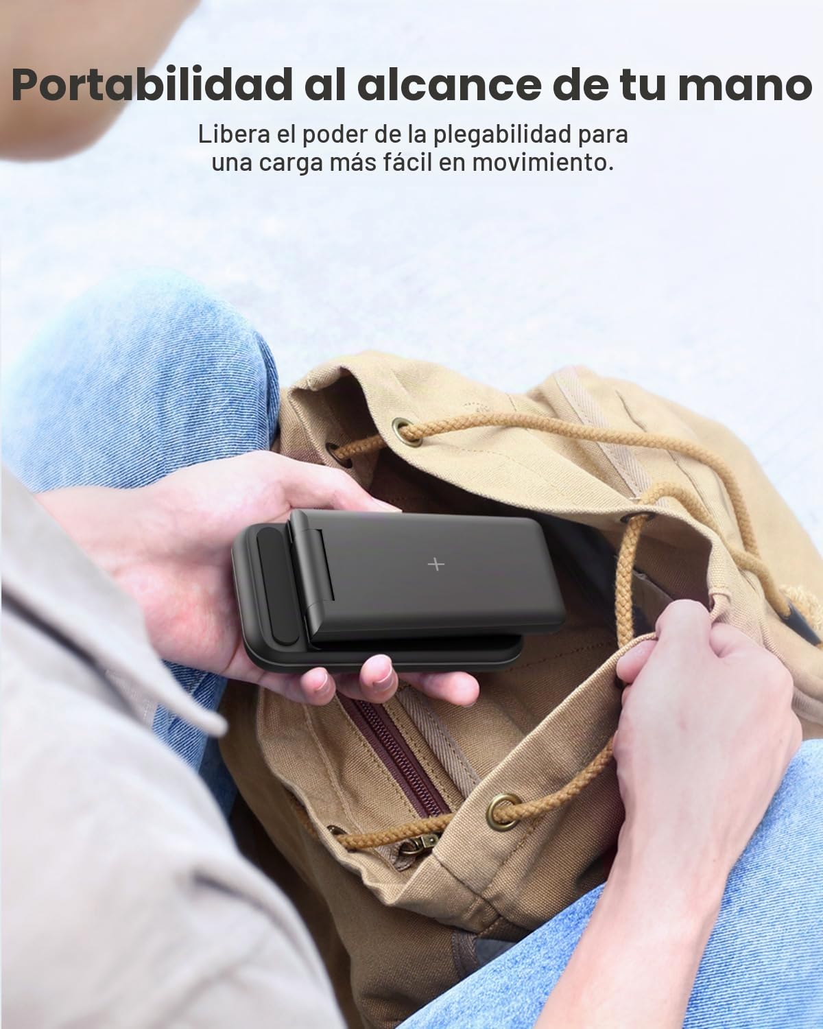 JoyGeek Cargador Inalámbrica, Plegable 3 en 1 Base Cargador para i Phone 17/16/15/14/13/12/Plus/Pro MAX, Estación de Carga para AppleWatch Ultra-2, Rapida Wireless Charger para AirPods 4/Pro/3/2-Negro