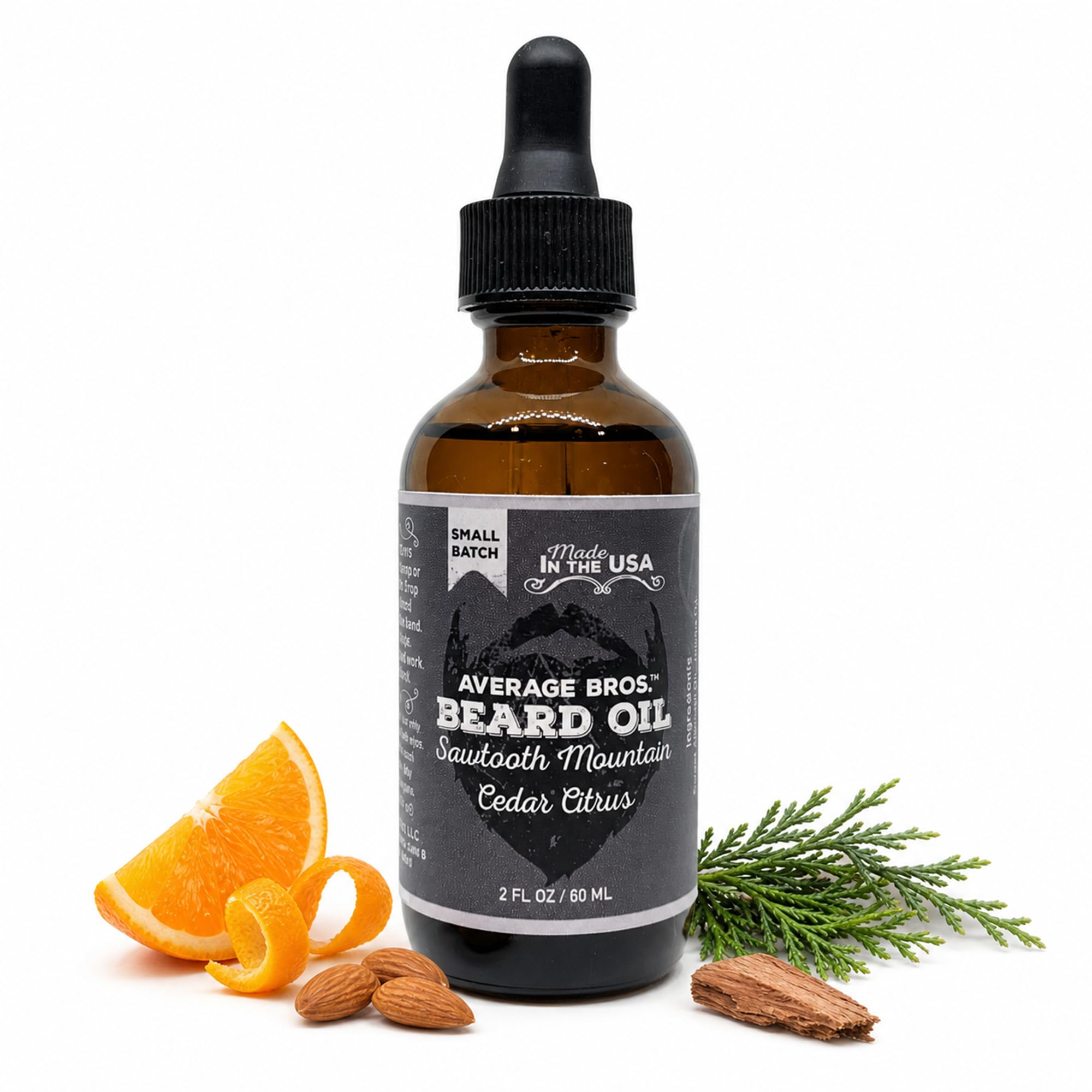 Average Bros Sawtooth Mountain Beard Oil, Cedar Citrus Scent, 2 Fl Oz
