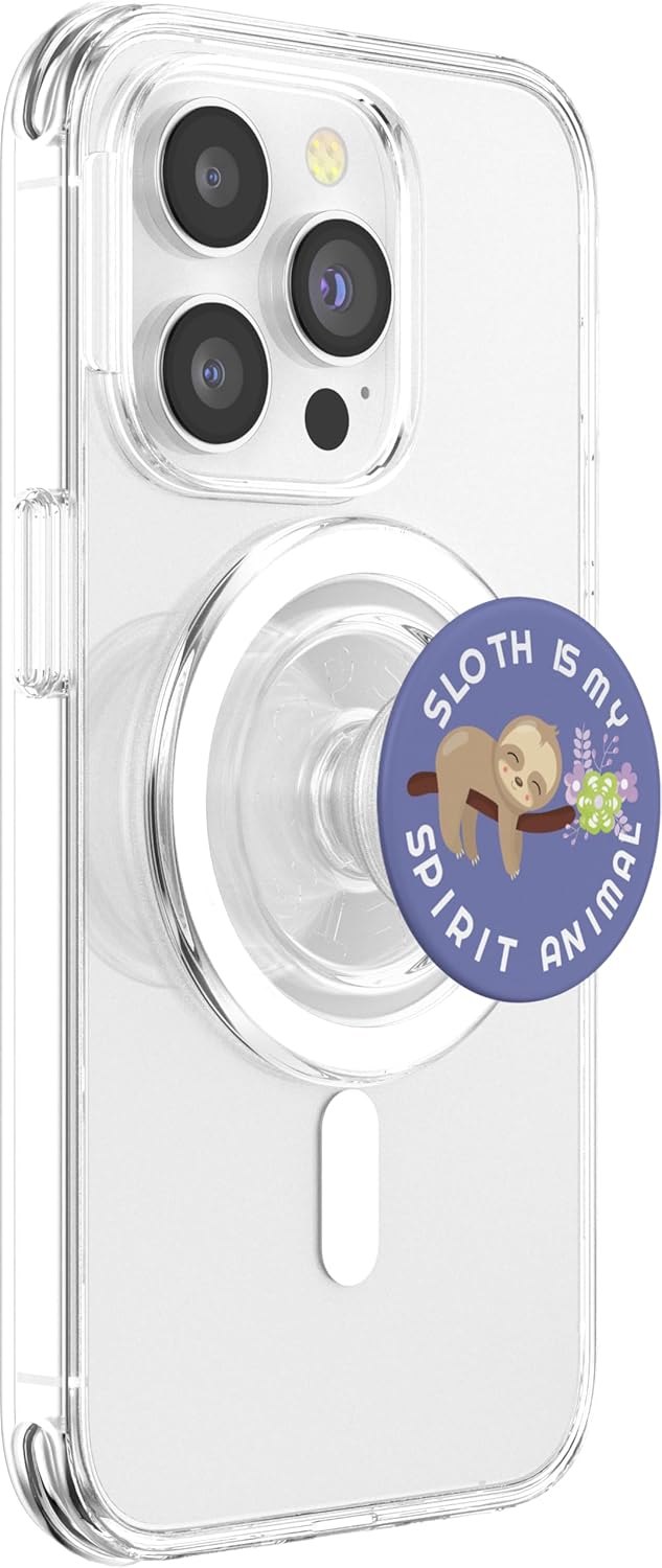 Sloth is my spirit animal cell phone grip holder sloth lover PopSockets PopGrip for MagSafe