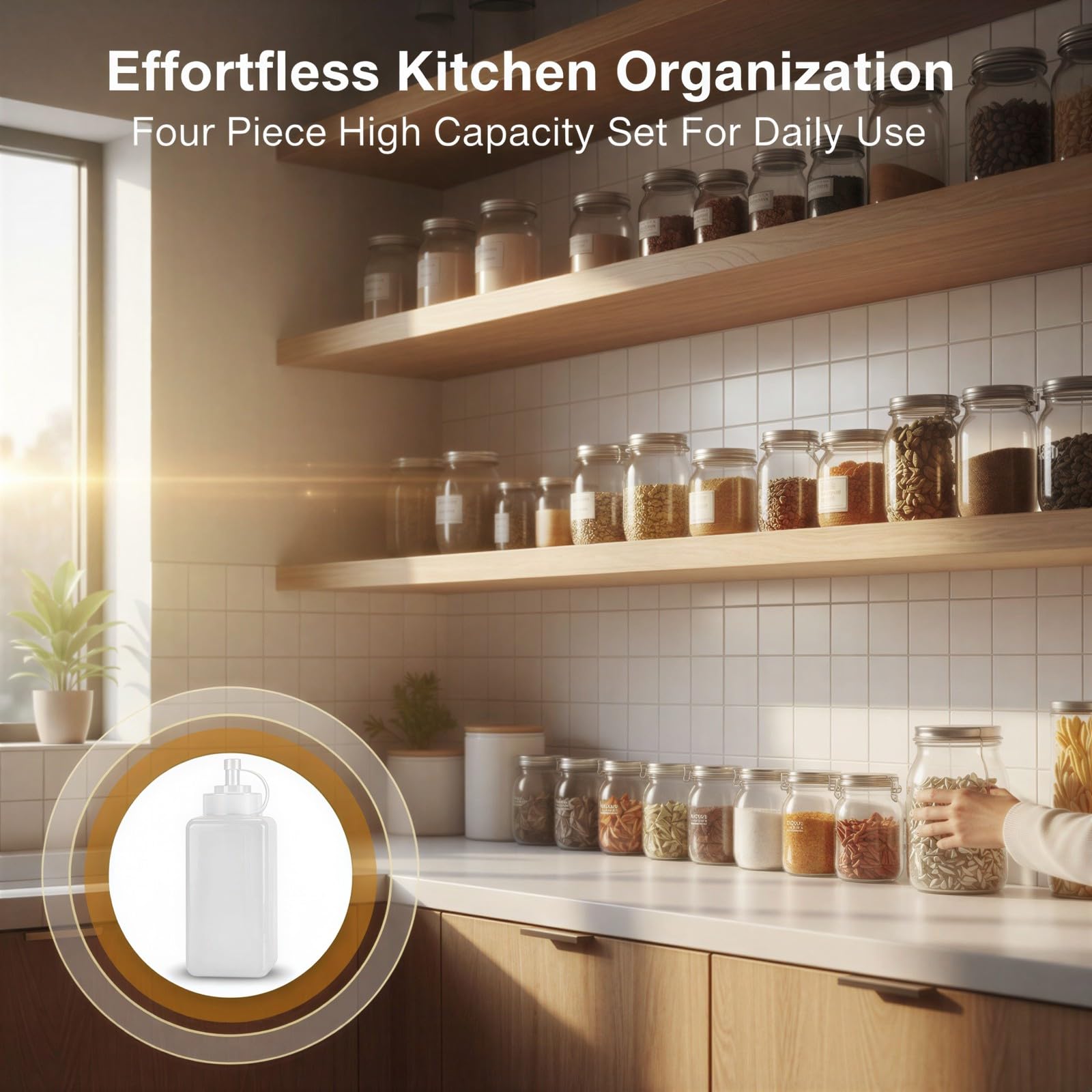 Lot de 4 flacons souples à condiment, 800 mL, plastique transparent épais, grande ouverture, bec verseur fin avec couvercle, pour maison et cuisine, sauce, sirop, ketchup, miel, huile, peinture