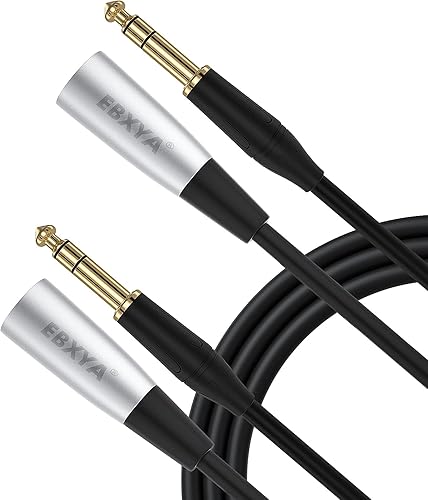 Miniatura 6 de EBXYA Cable de micrófono de micrófono equilibrado TRS a XLR macho de 14 pulgadas de 10 pies, conector XLR a 6.35, 1 paquete