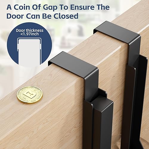 Miniatura 7 de Paquete de 2 ganchos resistentes sobre la puerta, colgador de ropa sobre la puerta, colgador sobre la puerta, estante de secado plegable sobre la