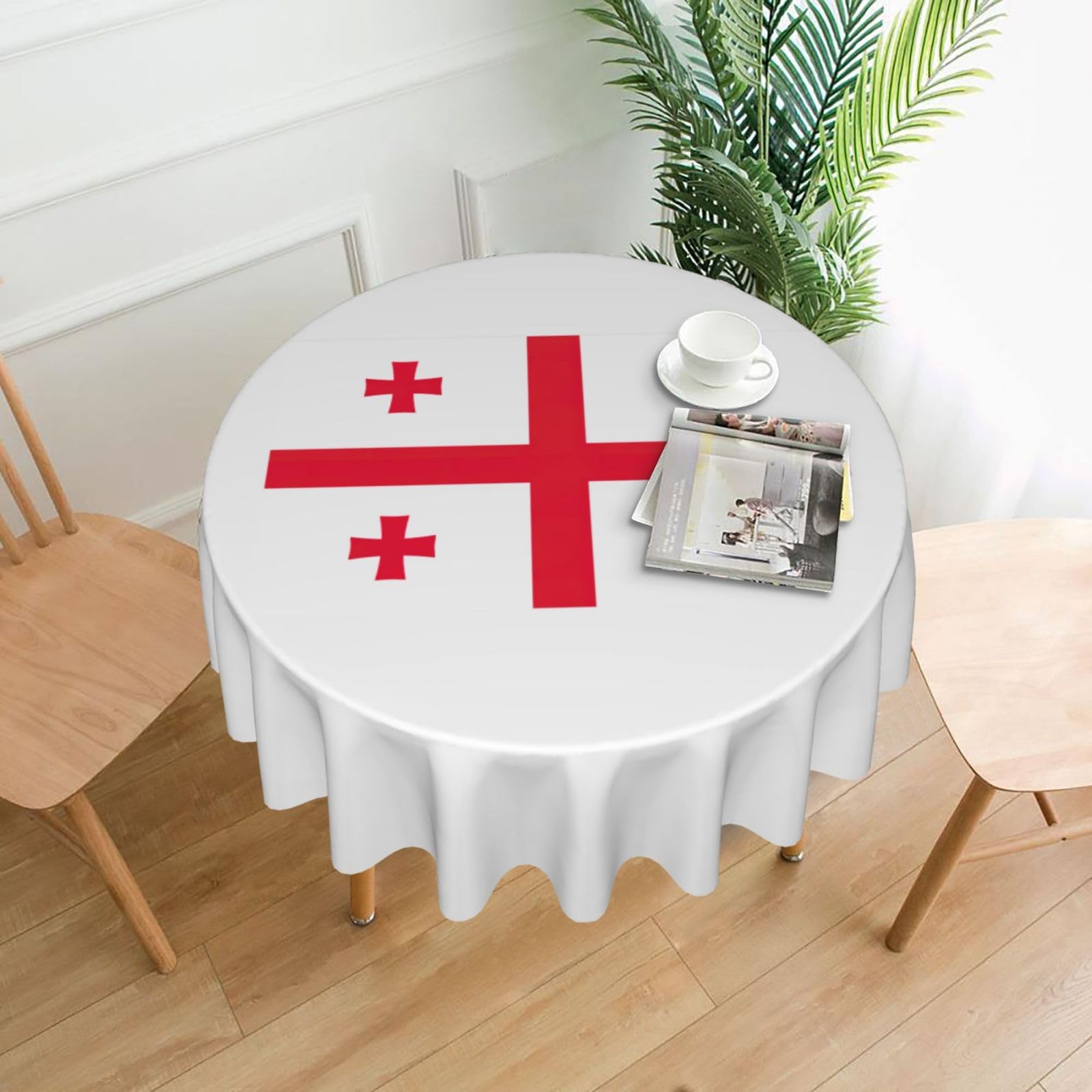 Nappe ronde Géorgie lavable pour protéger vos tables de mariage et de camping