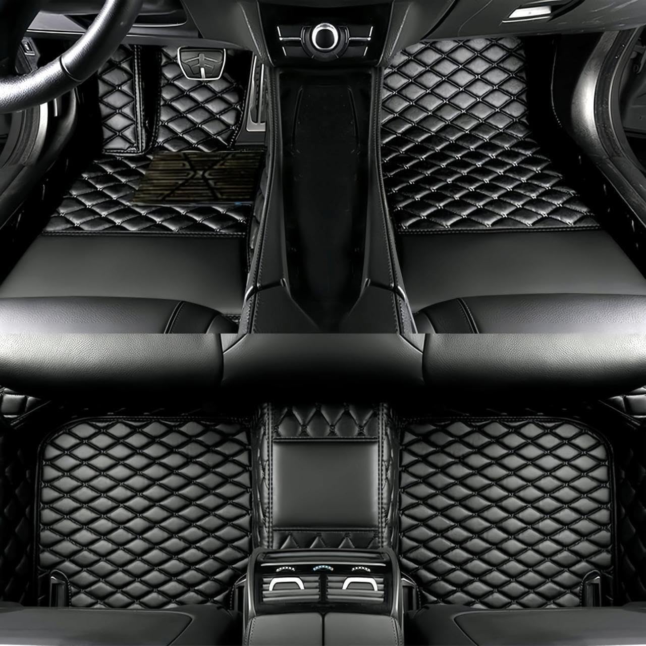 Yaruicar Custom Car Floor Mats for 2002-2026 Cadillac ATS CTS CT6 DTS Escalade Lyriq GT4 Optiq SRX SLS XT4 XT5 XT6 XTS Car Full Coverage Non-Slip Floor Liners (All Black)