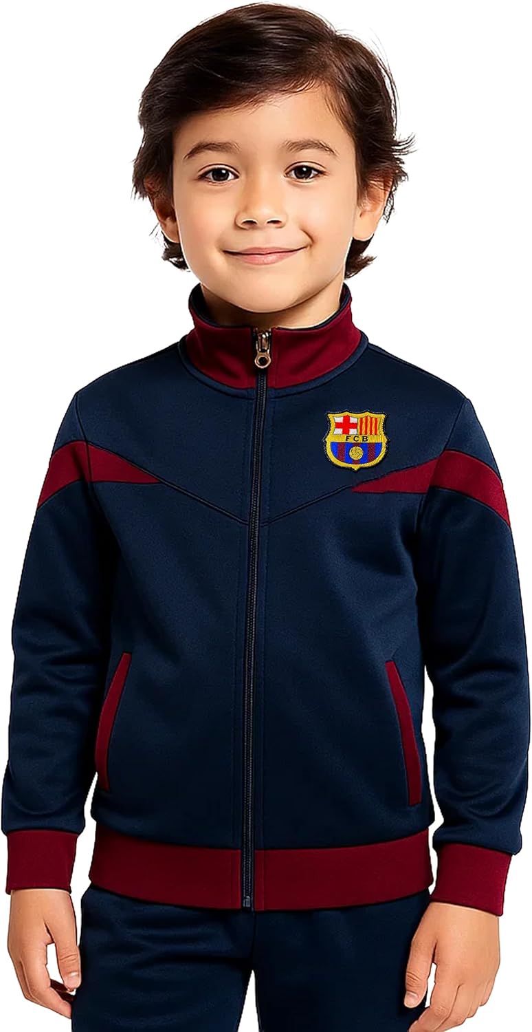 Icon Sports Officially Licensed FC Barcelona Soccer Track Jacket - Unisex Kids